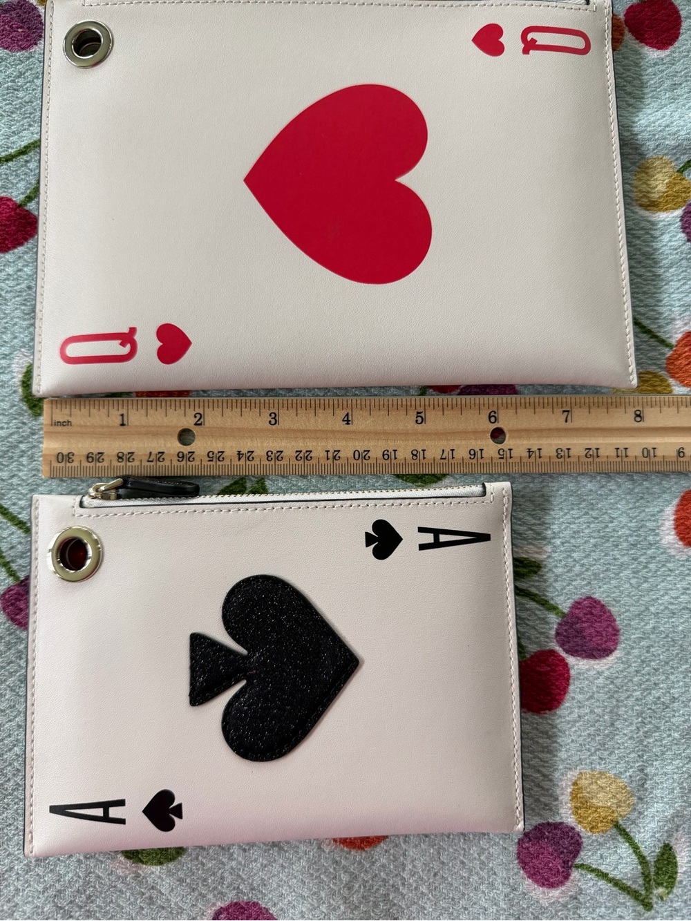 kate spade White Playing Card Trio Pouch Set with Black & Red Motifs - Picture 13 of 13